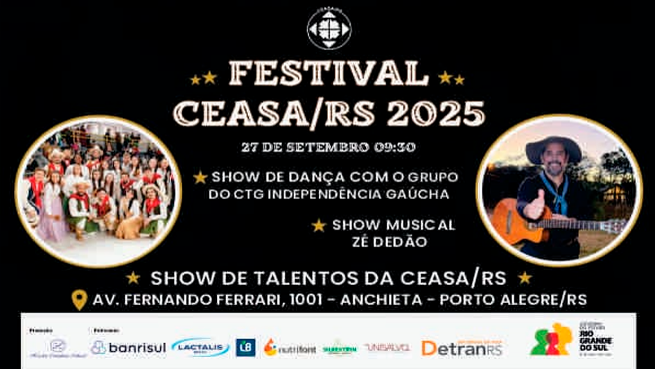 Card informativo sobre o festival da ceasa com imagem dos artistas e informa&ccedil;&otilde;es importantes sobre local e hor&aacute;rio